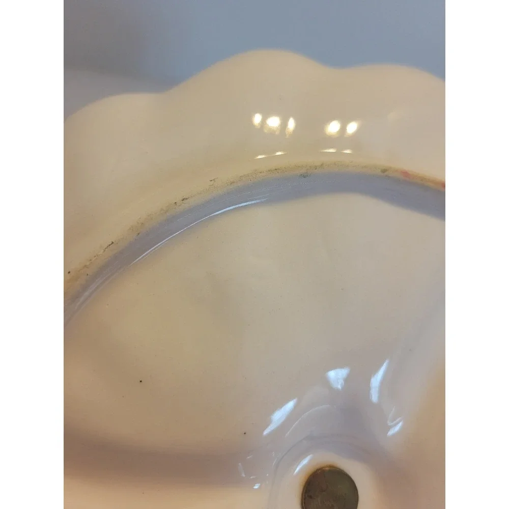 Vintage Green Leaf Divided Relish Dish w Handle MCM Candy Snack Tray‎